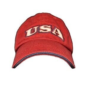 USA United States of America Red Ball Cap Hat Adjustable Baseball Sonoma